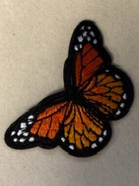 Monarch Butterfly Patch – Orange Black Embroidered Butterfly Appliqué Nature Ins